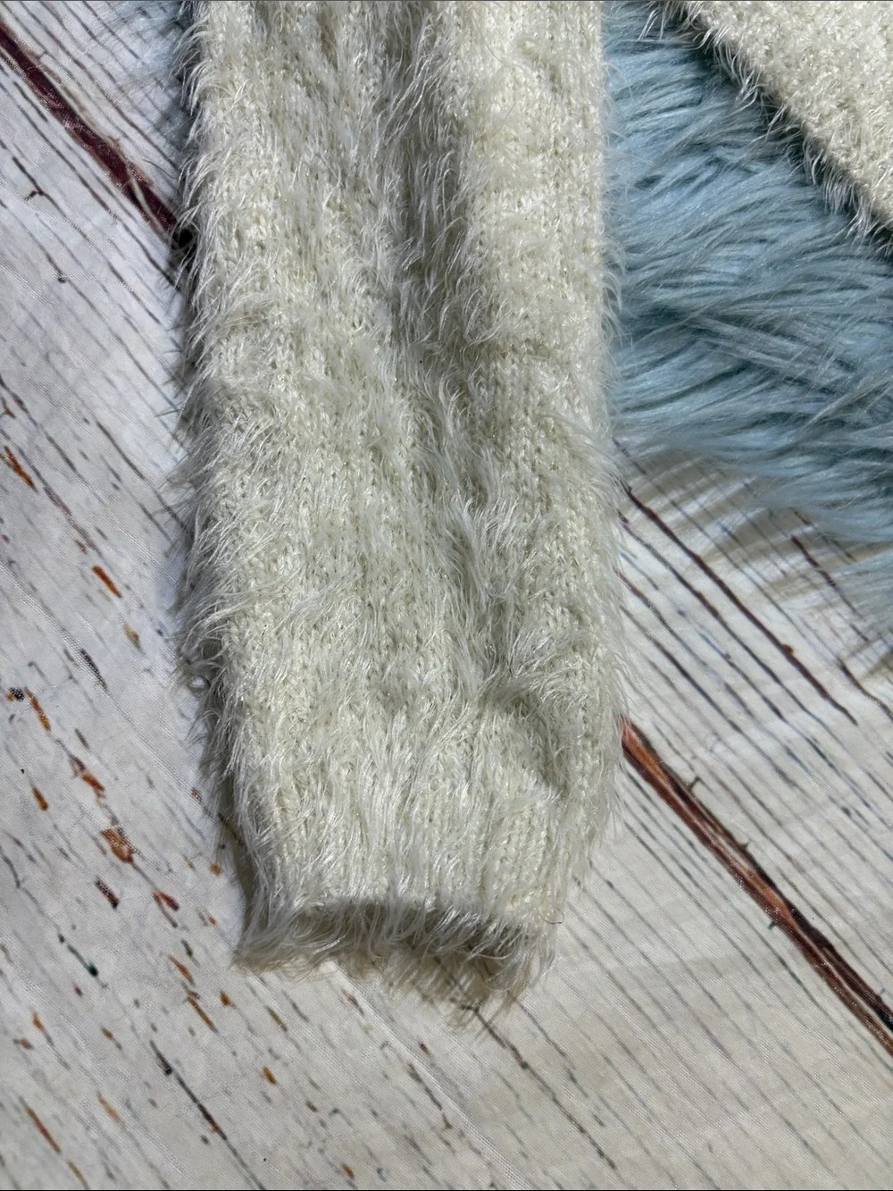 NWT The Children’s Place Ivory Fuzzy Bunny Tail Single Button Cardigan XXL